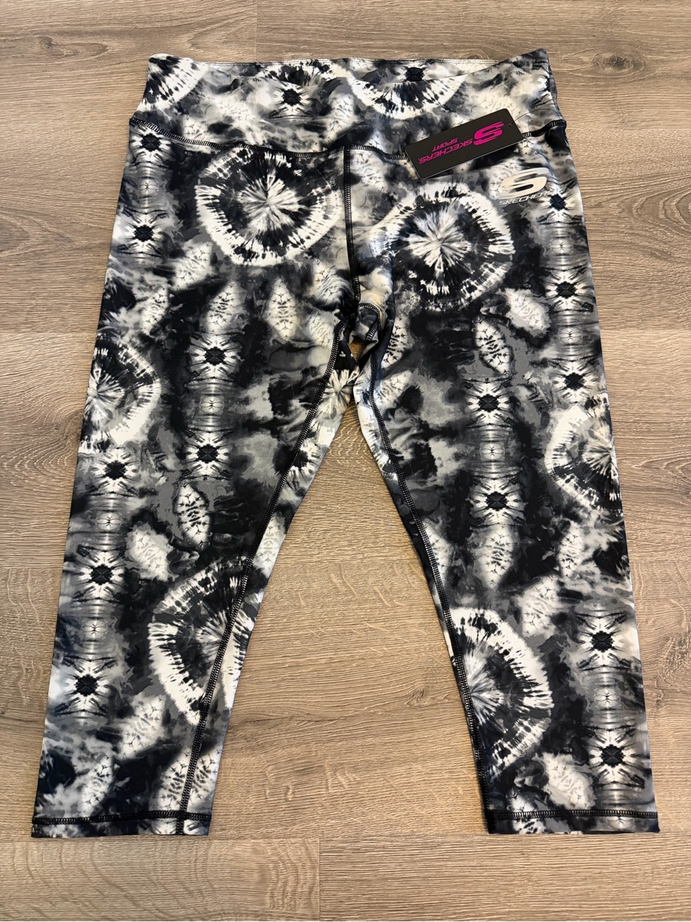 Skechers Sport 1X Grey Tie Dye High Rise Capri Leggings NWT
